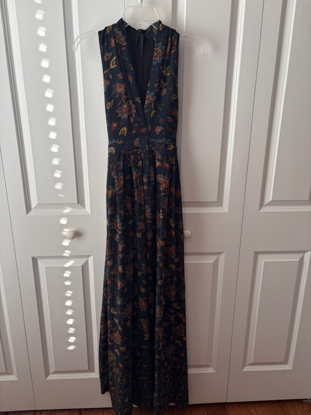 Lulu's Potpourri Navy Blue Floral Print Maxi Dress Size XS - Picture 2 of 4